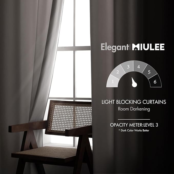 MIULEE Greyish White Velvet Curtains 84 inches 2 Panels - Image 5
