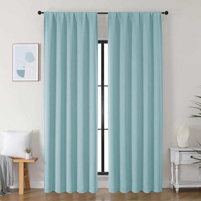 Simplebrand Ava Aqua Blackout Curtains by Simplebrand