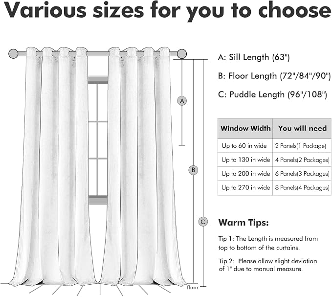 MIULEE Velvet Curtains Blush Beige Elegant Grommet Thermal Insulated Soundproof - Image 7