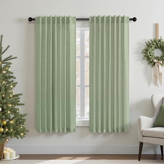 Sage Green Curtains 38 Inch Width by Pitalk