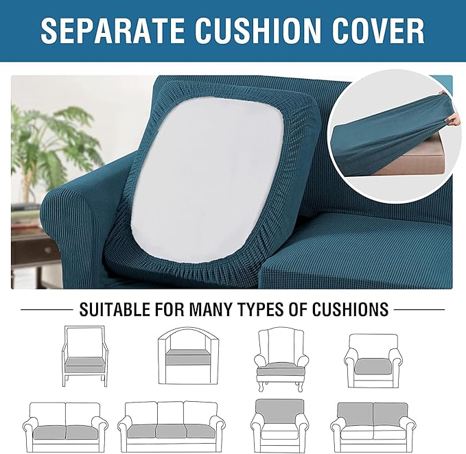 H.VERSAILTEX 3 Piece Stretch Sofa Covers - Image 5