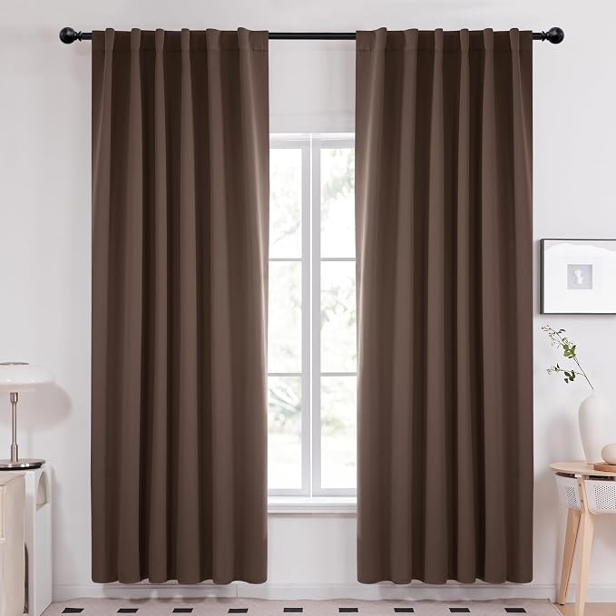 Deconovo Blackout Curtains, Thermal Insulated, W52 x L84 2 Panels, Back Tab by Deconovo