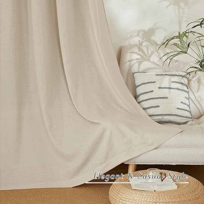 NICETOWN Linen Angora Curtains 120 inches Long - Image 7