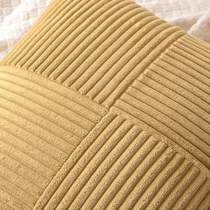 MIULEE Khaki Decorative Euro Sham Pillow Covers 24x24 Inch - Image 2
