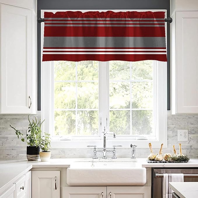 Emvency 2 Pack Valances Window Treatments, 52x18 Inch Rod Pocket Valances - Image 7