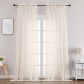 Chyhomenyc Cream Sheer Curtains 96 Inches Long 2 Panels, Light Filtering Cream by Chyhomenyc