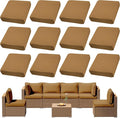 12Pcs Outdoor Cushion Covers, Patio Cushion Covers, Stretch Elastic Slipcovers by dreahoteztil