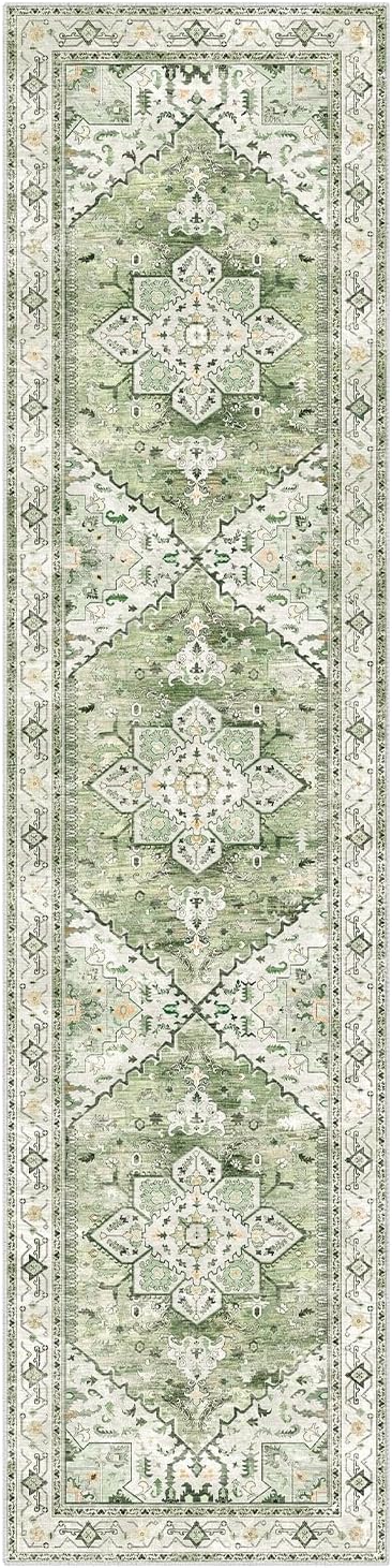 Yamaziot Washable Runner Rug, 2x8 Non-Slip Boho Vintage Hallway Rug Runner - Image 2