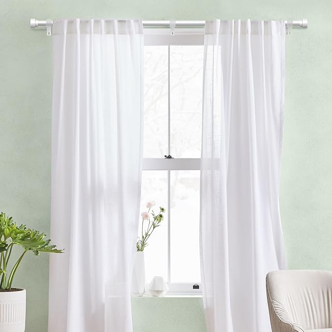 IFELS Heavy Duty Curtain Rods for Windows 66 to 120 Inch, 1 Inch Adjustable - Image 2