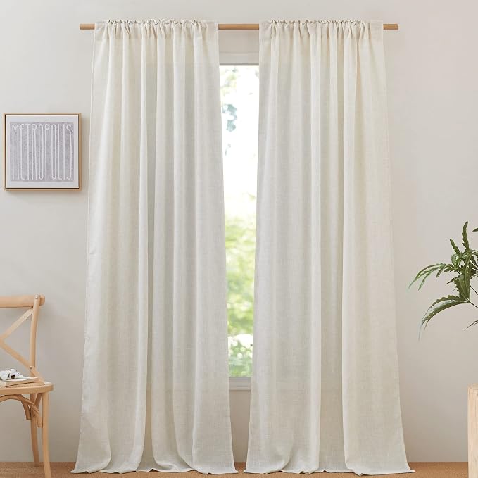 NICETOWN 120 inch Curtains Linen Blend - Image 3