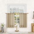 LAMIT Semi Sheer Linen Curtains 36 Inch Length by LAMIT