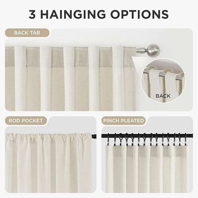 Joydeco Curtains, 108 Inches Long, 2 Panels Set, Farmhouse Drapes - Image 5
