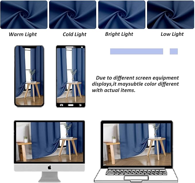 Simplebrand Ava Royal Blue Blackout Curtains - Image 9