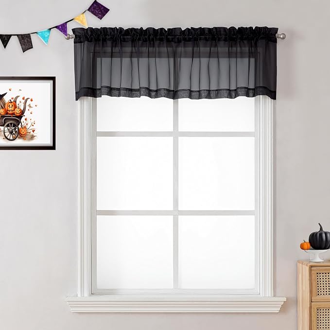 OVZME 2 Panels Black Valance by OVZME