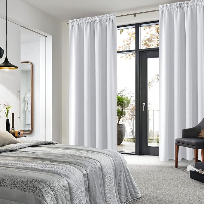 DWCN White Curtains for Living Room Thermal Insulated, Energy Saving & Noise - Image 2