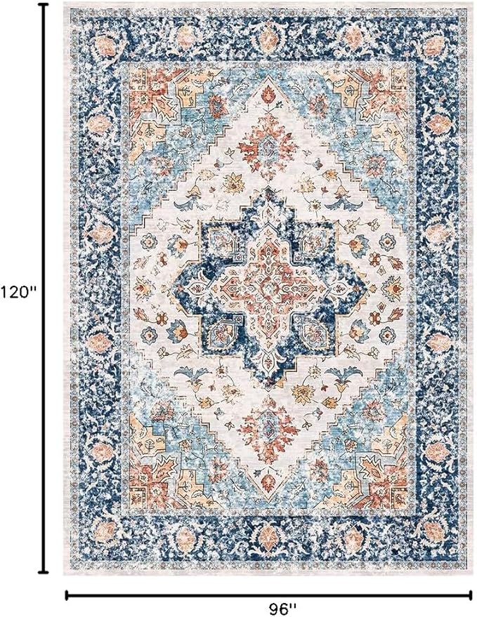 SERISSA Boho 8x10 Area Rugs, Washable Vintage Large Living Room Rug Non-Slip - Image 2
