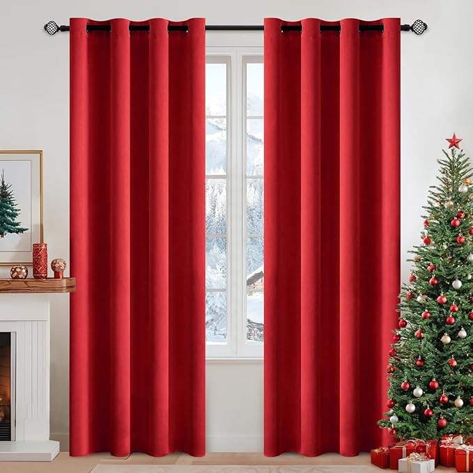 MIULEE Christmas Blackout Curtains 84 Inches Long by MIULEE