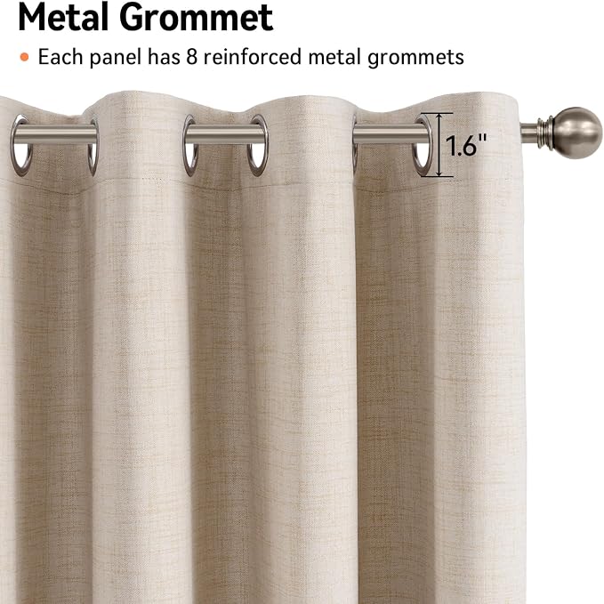100% Blackout Shield Linen Blackout Curtains - Image 6