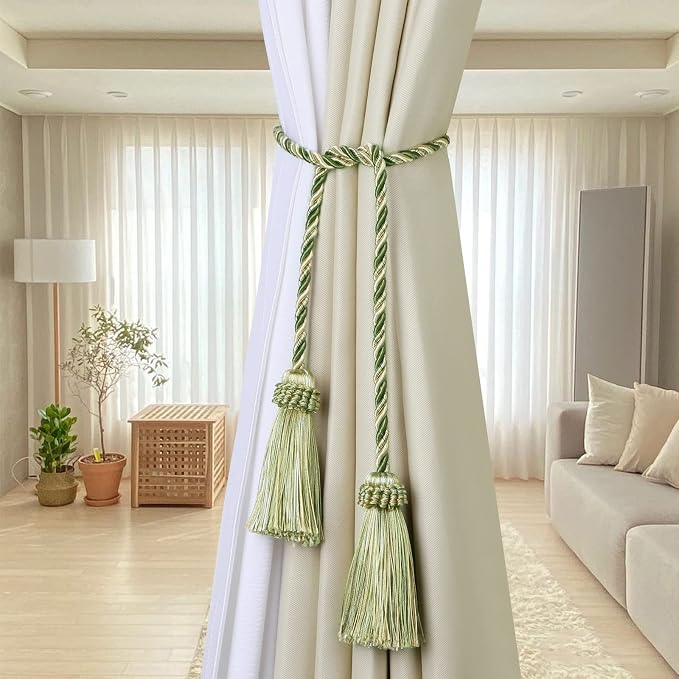 Fenghuangwu Curtain Tiebacks Handmade Decorative Curtain Holdbacks Rope - Image 3