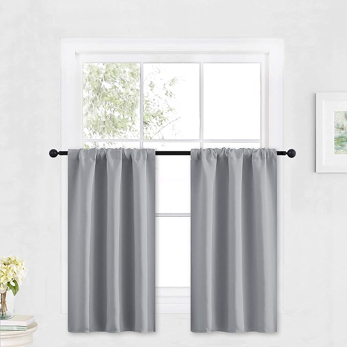 RYB HOME Kitchen Blackout Curtains Over Sink 36 inch Length, Rod Pocket Summer by RYBHOME