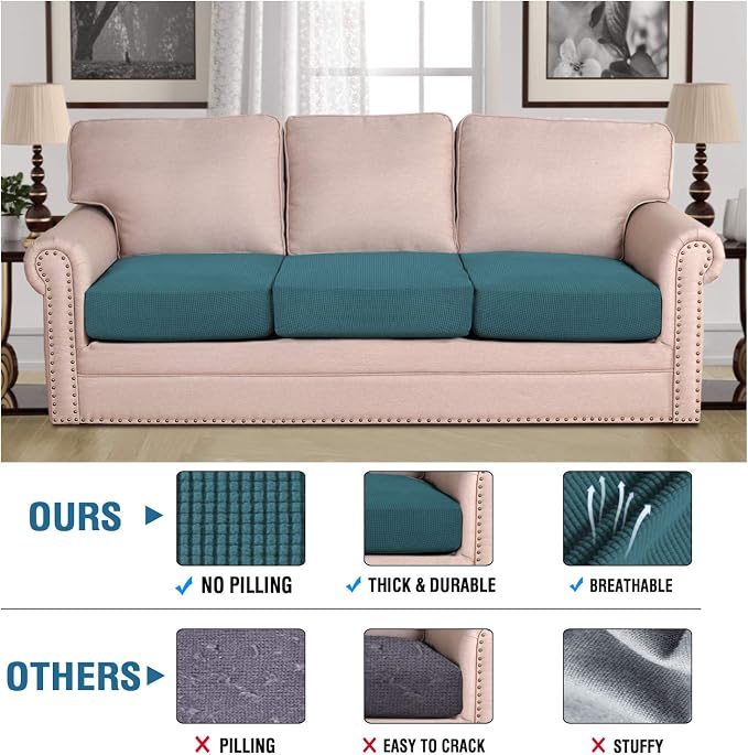 H.VERSAILTEX Super Stretch Couch Cushion Covers Sofa Cushion Slipcovers - Image 5