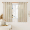 LAMIT Semi Sheer Window Linen Curtains 54 Inch Length, Light Filtering Panels by LAMIT
