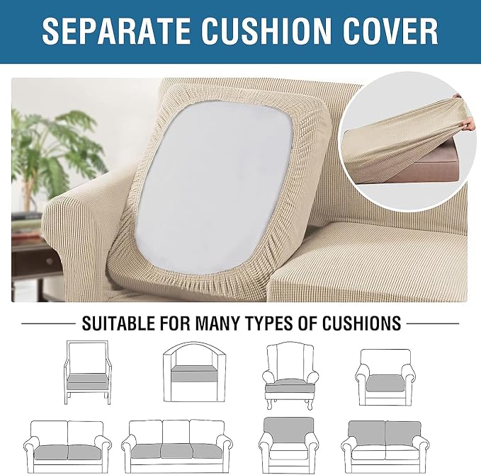 H.VERSAILTEX 4 Piece Stretch Sofa Covers - Image 5