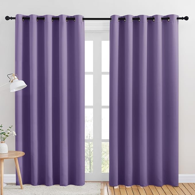 NICETOWN Room Darkening Draperies Window Curtain Panels, Lilac Purple, 2 Panels by NICETOWN