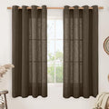 LAMIT Brown Linen Curtains 63 Inch Length by LAMIT