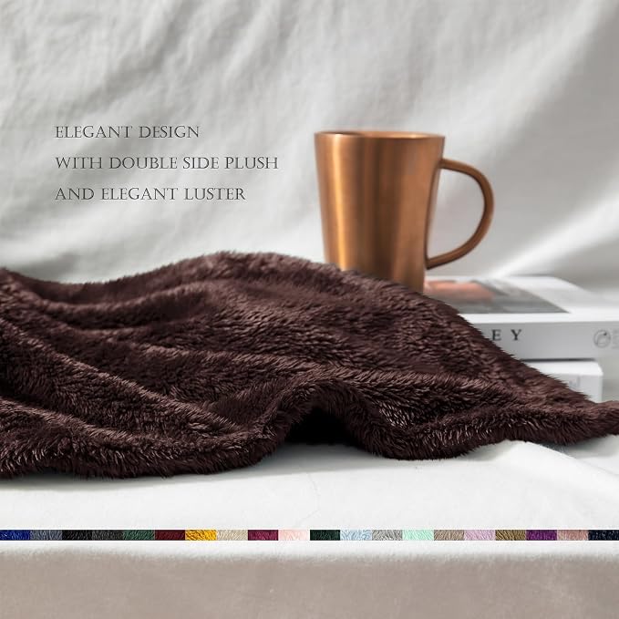 Exclusivo Mezcla Plush Fuzzy Fleece Bed Blanket King Size, Super Soft, Fluffy - Image 7