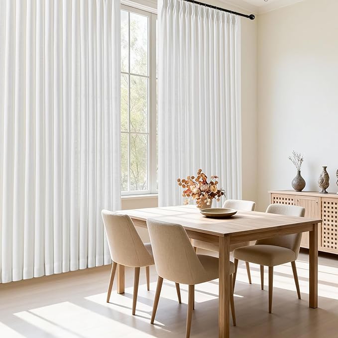 IVAPUPU Snow White Pinch Pleated 84 Inch Curtains - Image 4