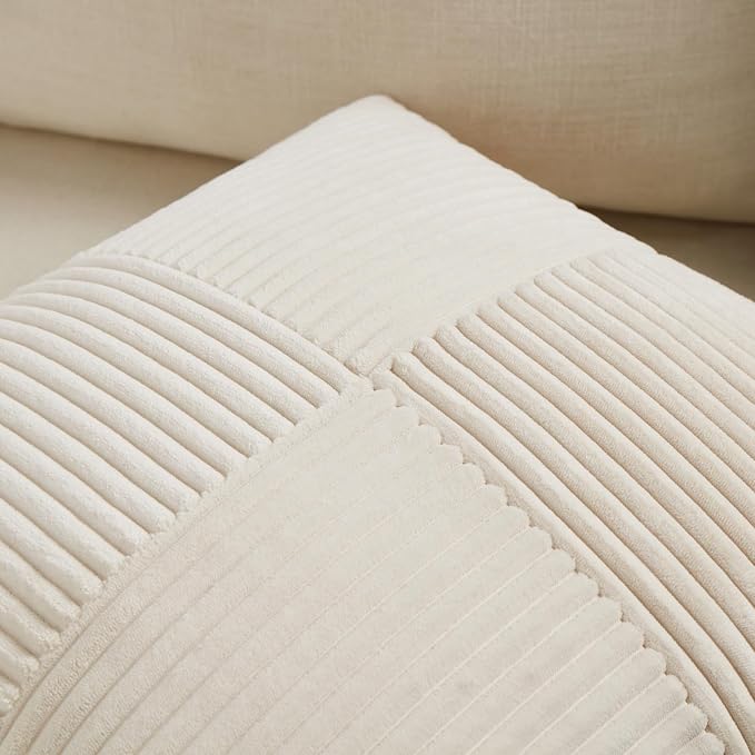 Fancy Homi 2 Packs Cream Lumbar Decorative Throw Pillow Covers 16x32 Inch - Image 4