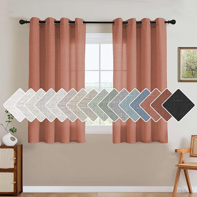 H.VERSAILTEX Linen Curtains Home Decorative Nickel Grommet Curtains Privacy by HVERSAILTEX