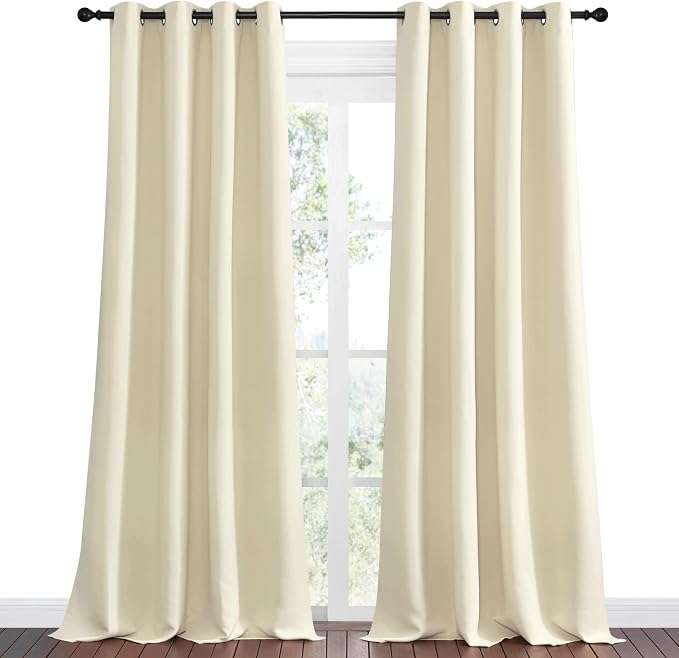 NICETOWN Beige Room Darkening Curtains 102" Long - Image 2