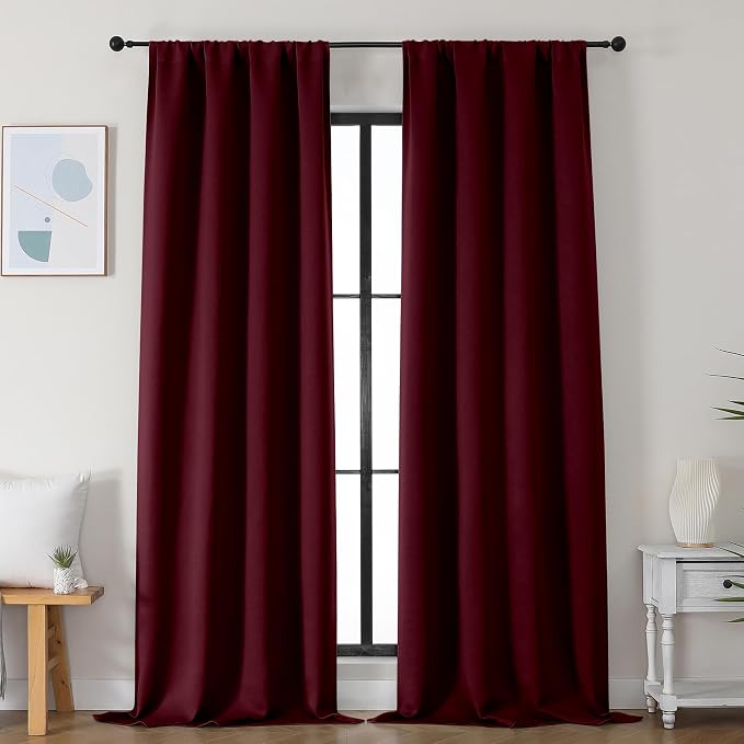 Simplebrand Ava Burgundy Blackout Curtains by Simplebrand