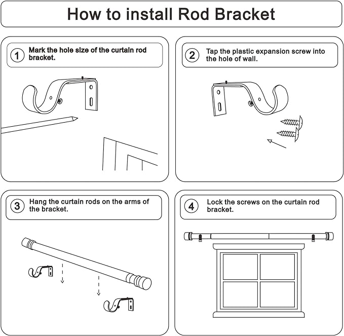 Byondeth Curtain Rods for Windows 16 to 48 or 60 Inches Max Adjustable Length 1 - Image 7