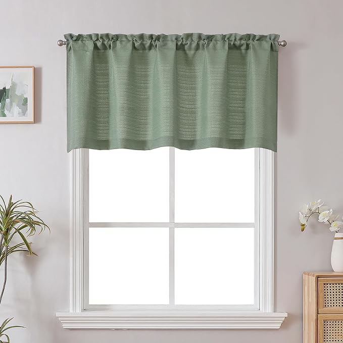 Chyhomenyc Sage Green Short Curtain Valance by Chyhomenyc