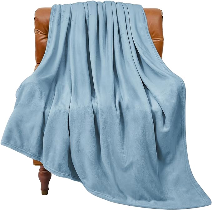 BEDELITE Fleece Blanket Soft Plush Twin Size Blanket Washed Blue 60"x80" | by BEDELITE