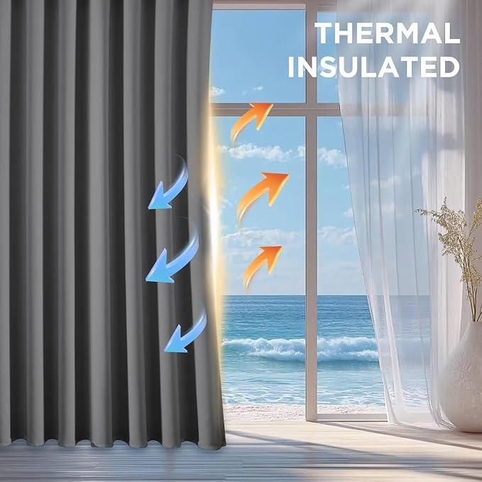 Joydeco Blackout Curtains 90 Inch Length 2 Panels Set, Thermal Insulated Long - Image 6