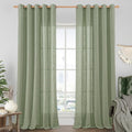 LAMIT Sage Green Linen Sheer Curtains 84 inch by LAMIT