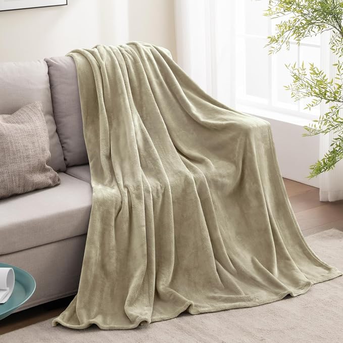 BEDELITE Fleece Blanket Twin Size Oat Linen Throw Blankets - Image 5
