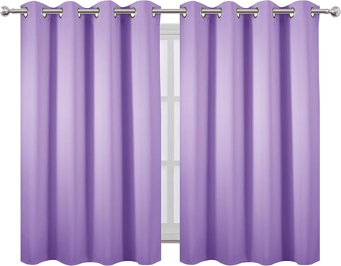 LEMOMO Lavender Blackout Curtains 52 x 54 Inch Length/Set of 2 Curtain - Image 2