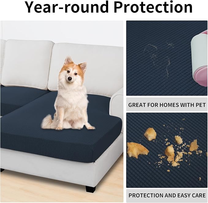 Easy-Going Stretch 3 Pieces Couch Cushion Covers - Image 3