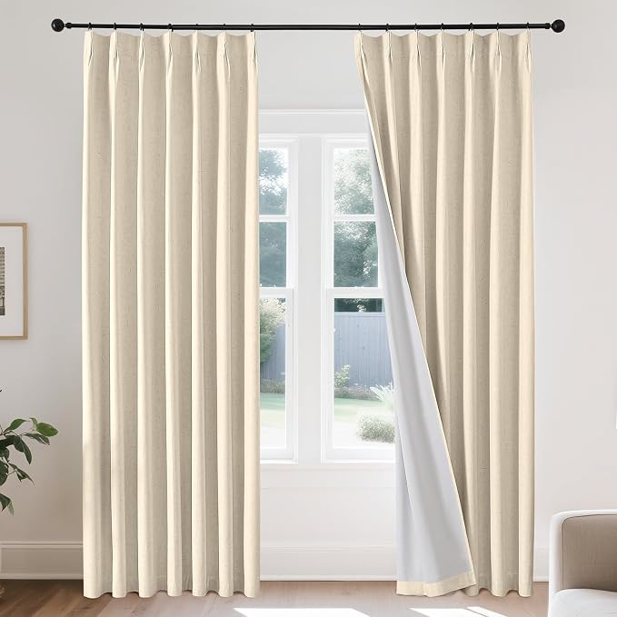 Joydeco Pinch Pleated Linen Curtains by JOYDECO
