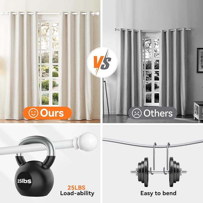 Curtain Rod Set for Windows 28 to 60 Inch - Image 4