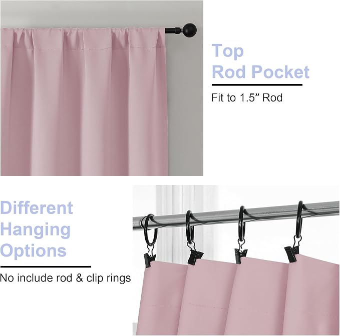 Simplebrand Ava Blush Blackout Curtains - Image 3