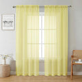Lecloud Goose Yellow Sheer Curtains 78 Inches Long 2 Panels, Airy Light by Lecloud