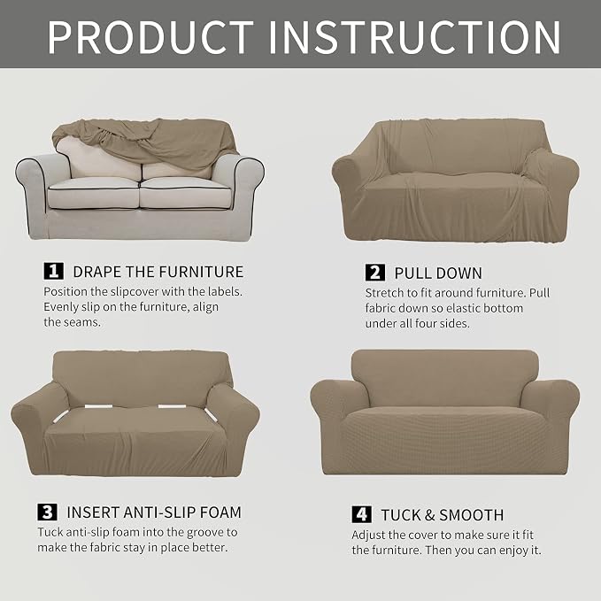 Easy-Going Stretch Oversized Loveseat Slipcover 1-Piece Sofa Cover Furniture - Image 6