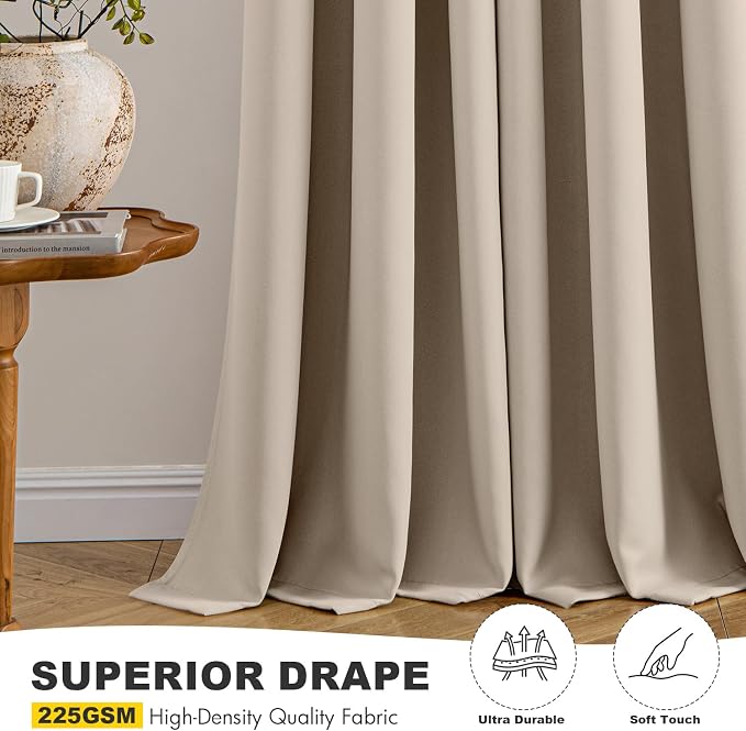 MIULEE Taupe Blackout Curtains - Image 5