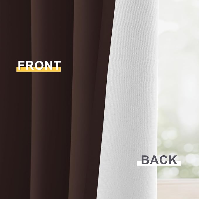 Yakamok 100% Blackout Curtain Panels 63 inches Cold and Light Blocking Drapes - Image 6
